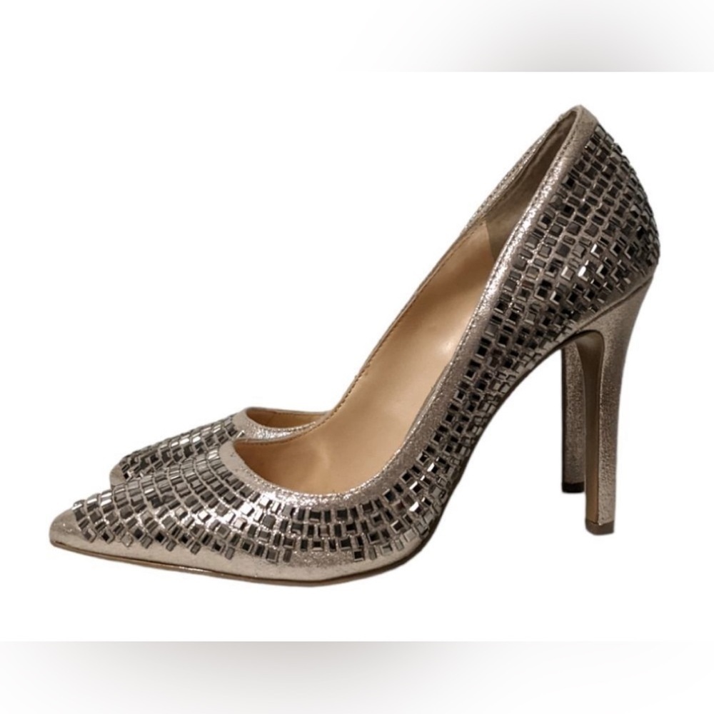 Jessica Simpson Claya Metal Pump Gold Pewter 8.5 - Picture 2 of 13